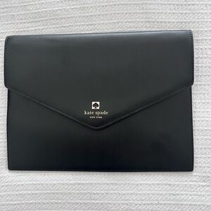 kate spade Black Envelope Wristlet Clutch with Gold Logo